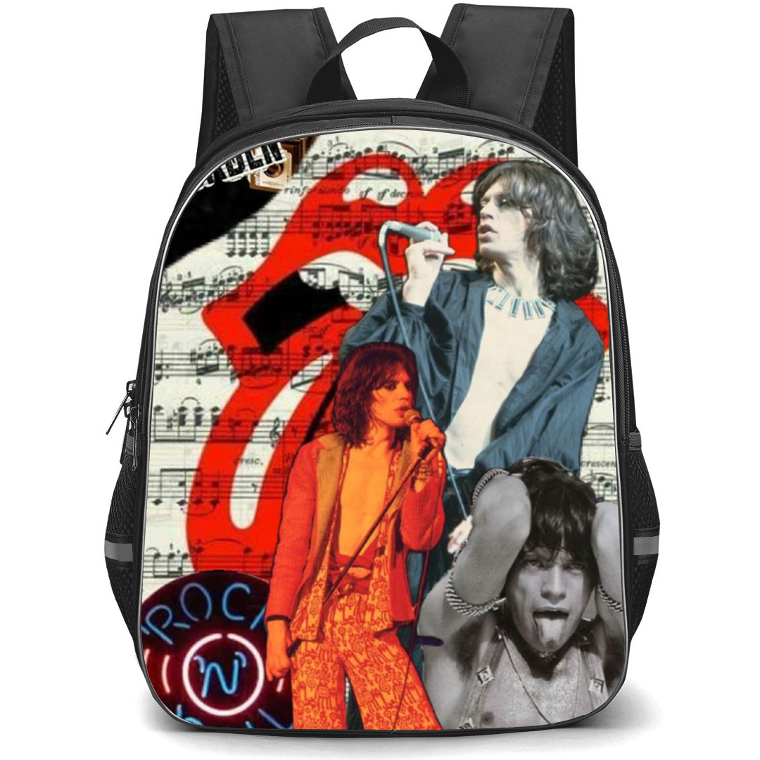 Mick Jagger Backpack School Bag StudentPack - Mick Jagger Music Sheet Collage