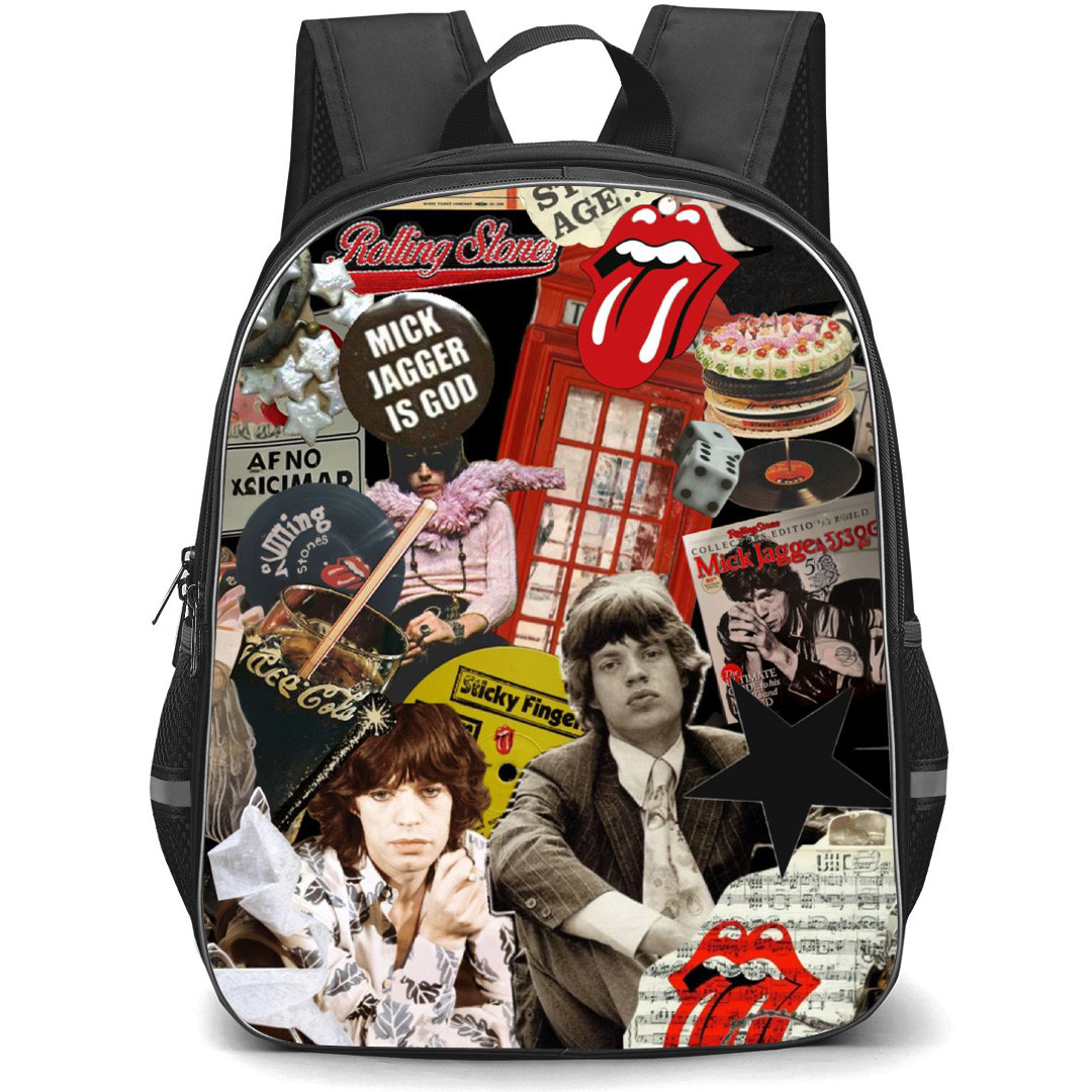 Mick Jagger Backpack School Bag StudentPack - Mick Jagger Stone Age Collage