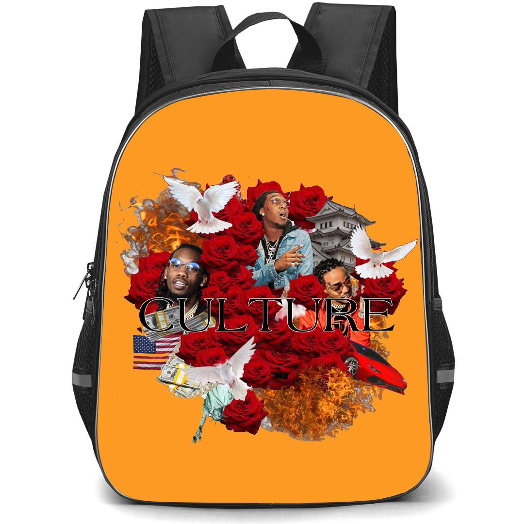 Migos Backpack StudentPack - Migos Graphic Art On Orange Background