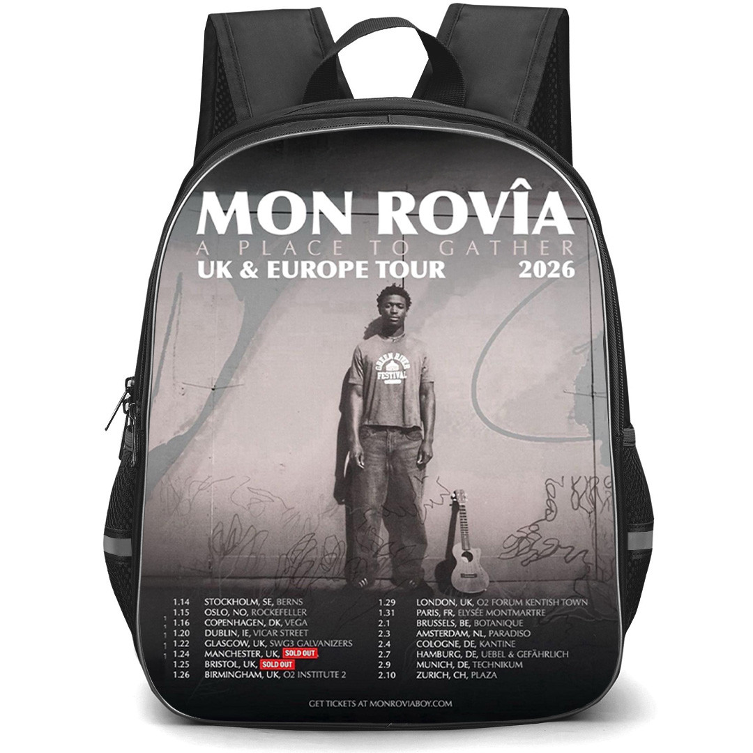 Mon Rovia Backpack School Bag StudentPack - Mon Rovia A Place To Gather UK And EU Tour Poster