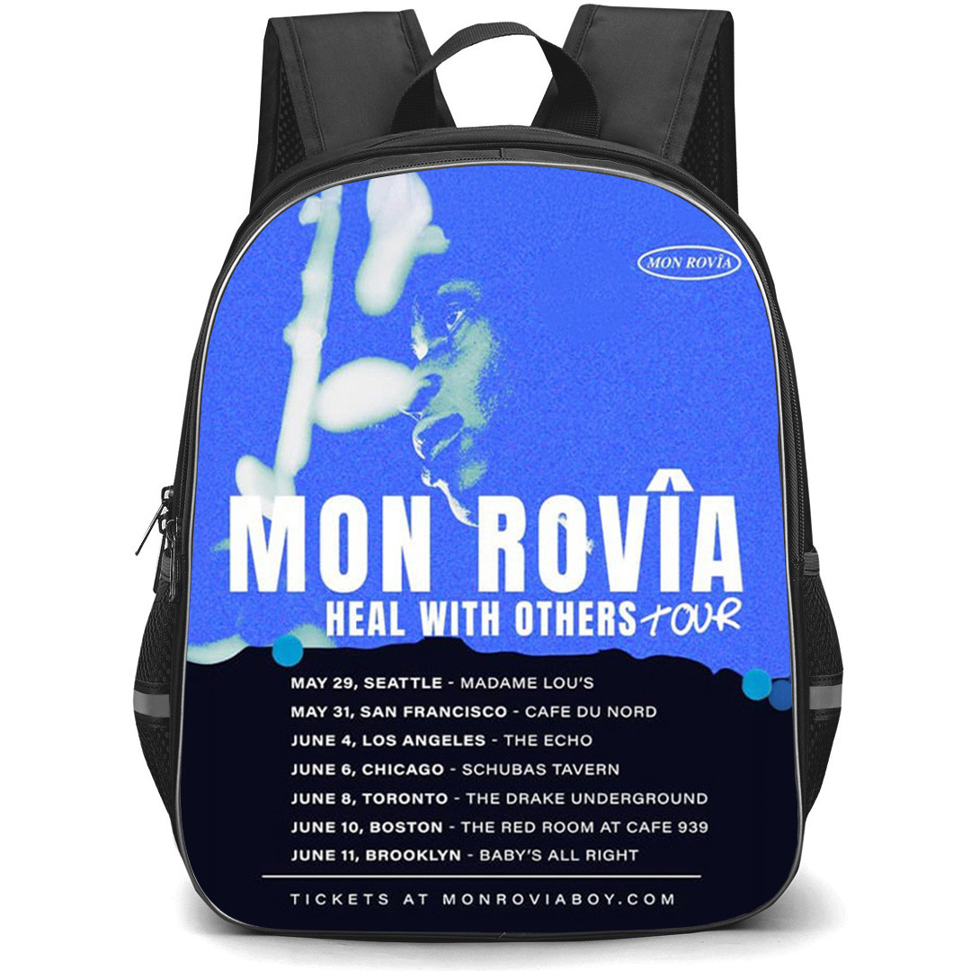 Mon Rovia Backpack School Bag StudentPack - Mon Rovia Heal With Others Tour Blue Poster