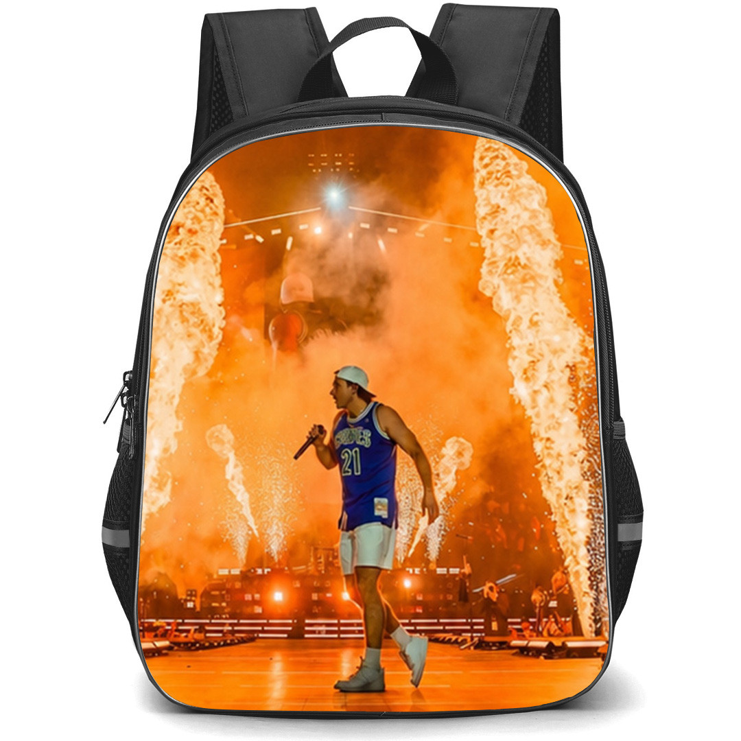 Morgan Wallen Backpack School Bag StudentPack - Morgan Wallen Flame Concert Poster
