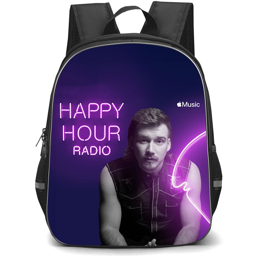 Morgan Wallen Backpack StudentPack - Morgan Wallen Happy Hour Radio Purple Neon Effect Poster