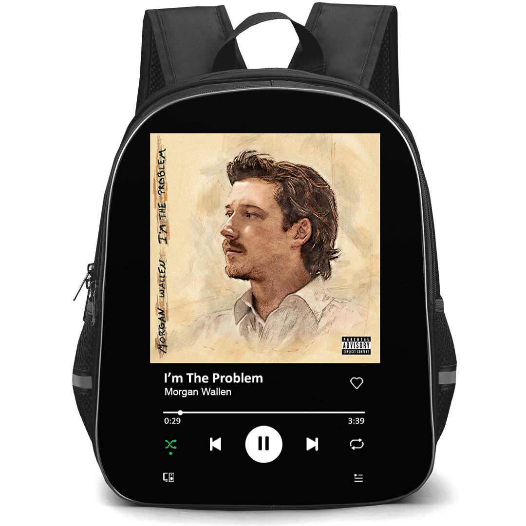 Morgan Wallen Backpack School Bag StudentPack - Morgan Wallen I Am The Problem Album Cover Spotify Library Poster