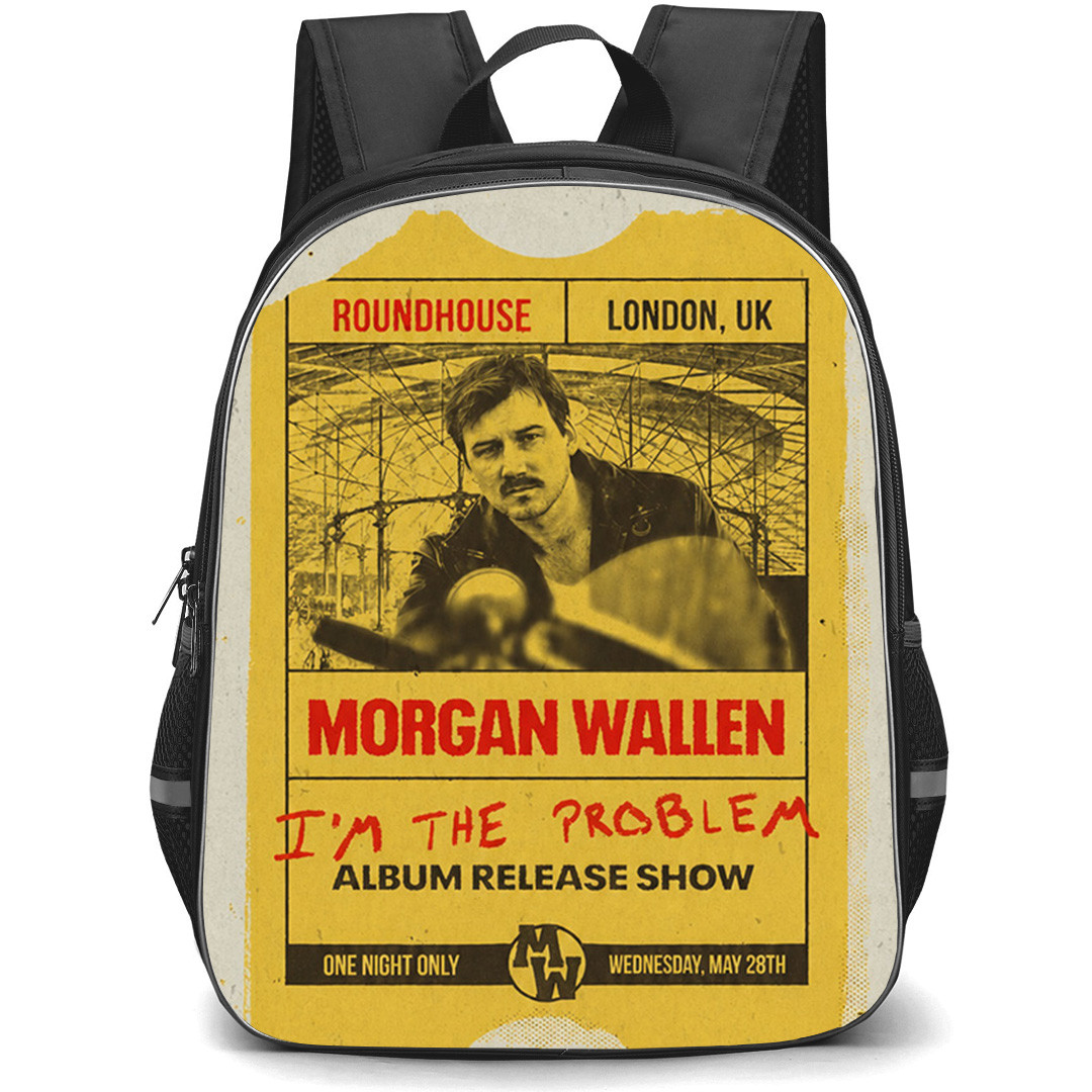 Morgan Wallen Backpack School Bag StudentPack - Morgan Wallen I Am The Problem Concert Ticket Poster