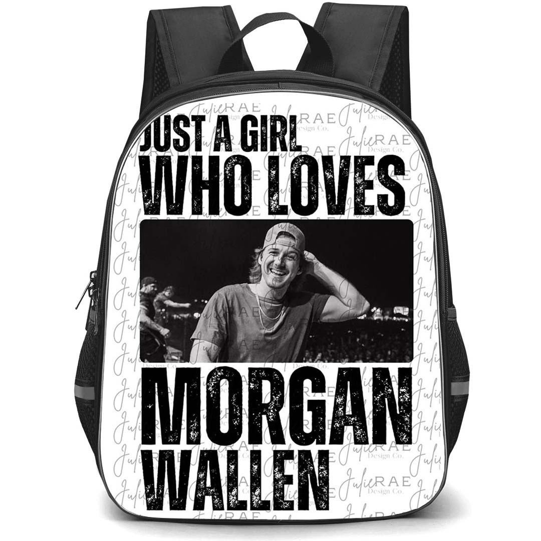 Morgan Wallen Backpack StudentPack - Morgan Wallen Just A Girl Who Loves Grayscale Graphic Art On White Background