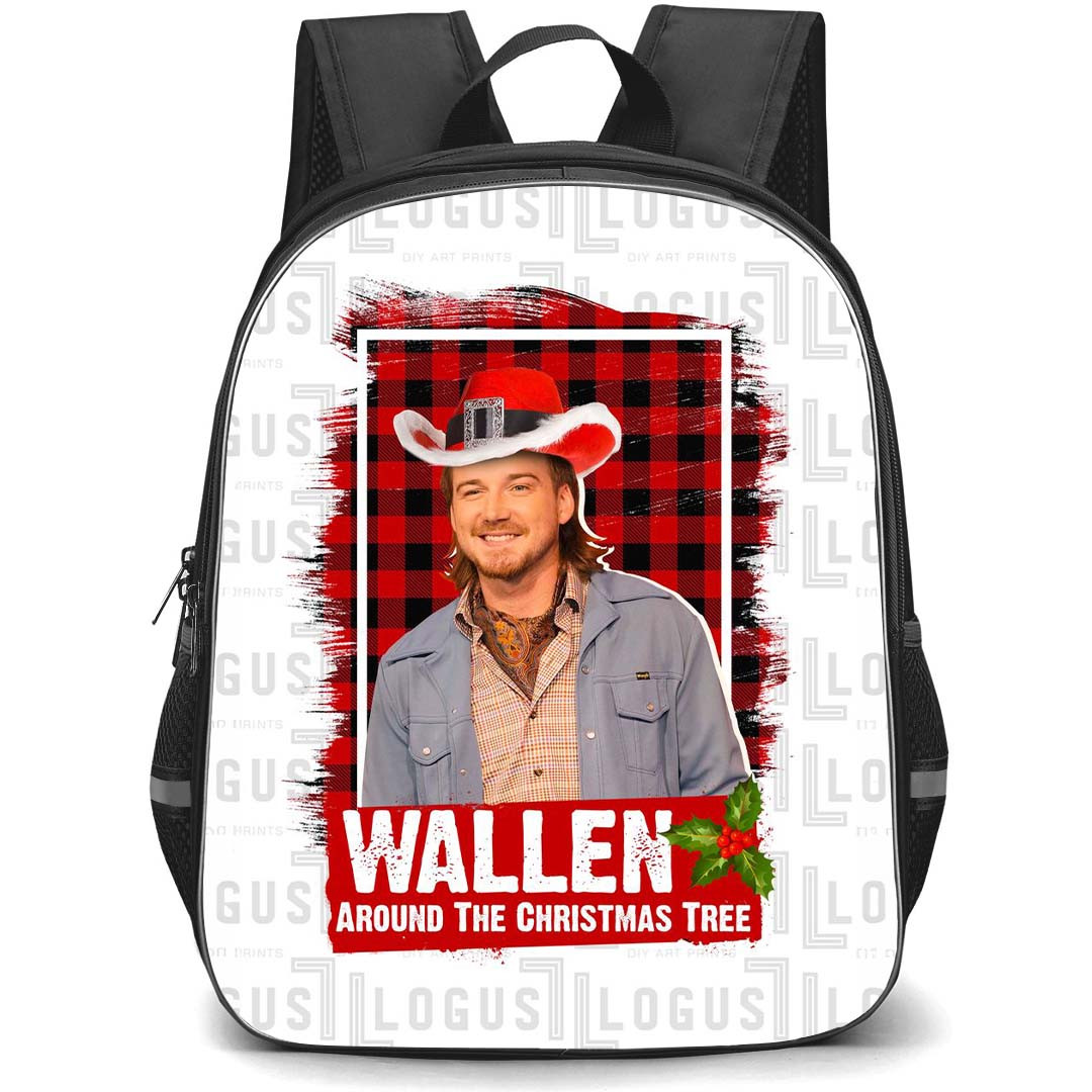 Morgan Wallen Backpack StudentPack - Morgan Wallen Portrait On Christmas Design Background