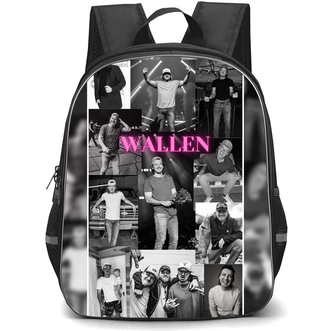 Morgan Wallen Backpack StudentPack - Morgan Wallen Portrait Collage Grayscale Poster