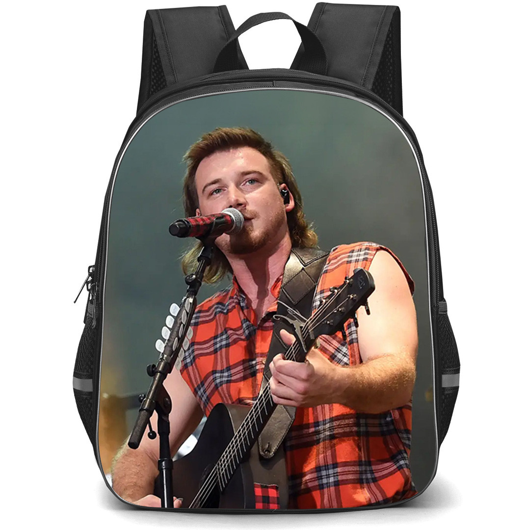 Morgan Wallen Backpack School Bag StudentPack - Morgan Wallen Wears Red Plaid Outfit Performs On Stage Poster