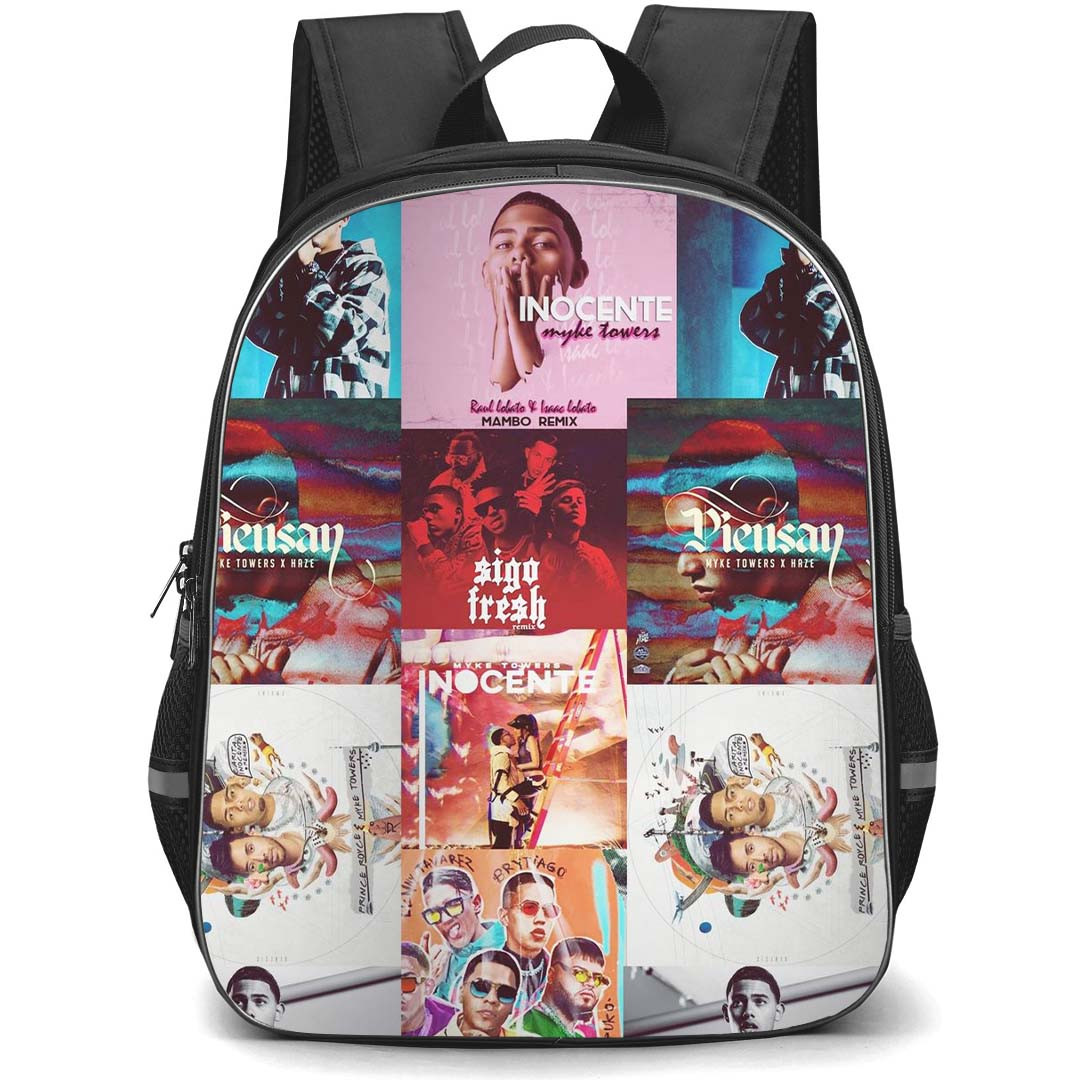 Myke Towers Backpack StudentPack - Myke Towers Album Collage Poster