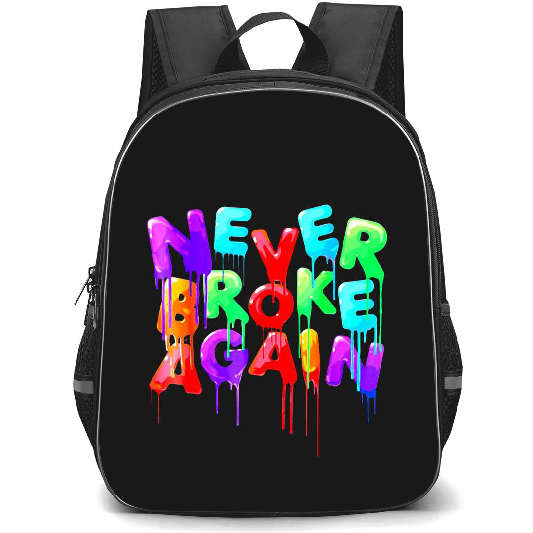 NBA Youngboy Backpack StudentPack - NBA Youngboy Never Broke Again Logo Melting On Black Background