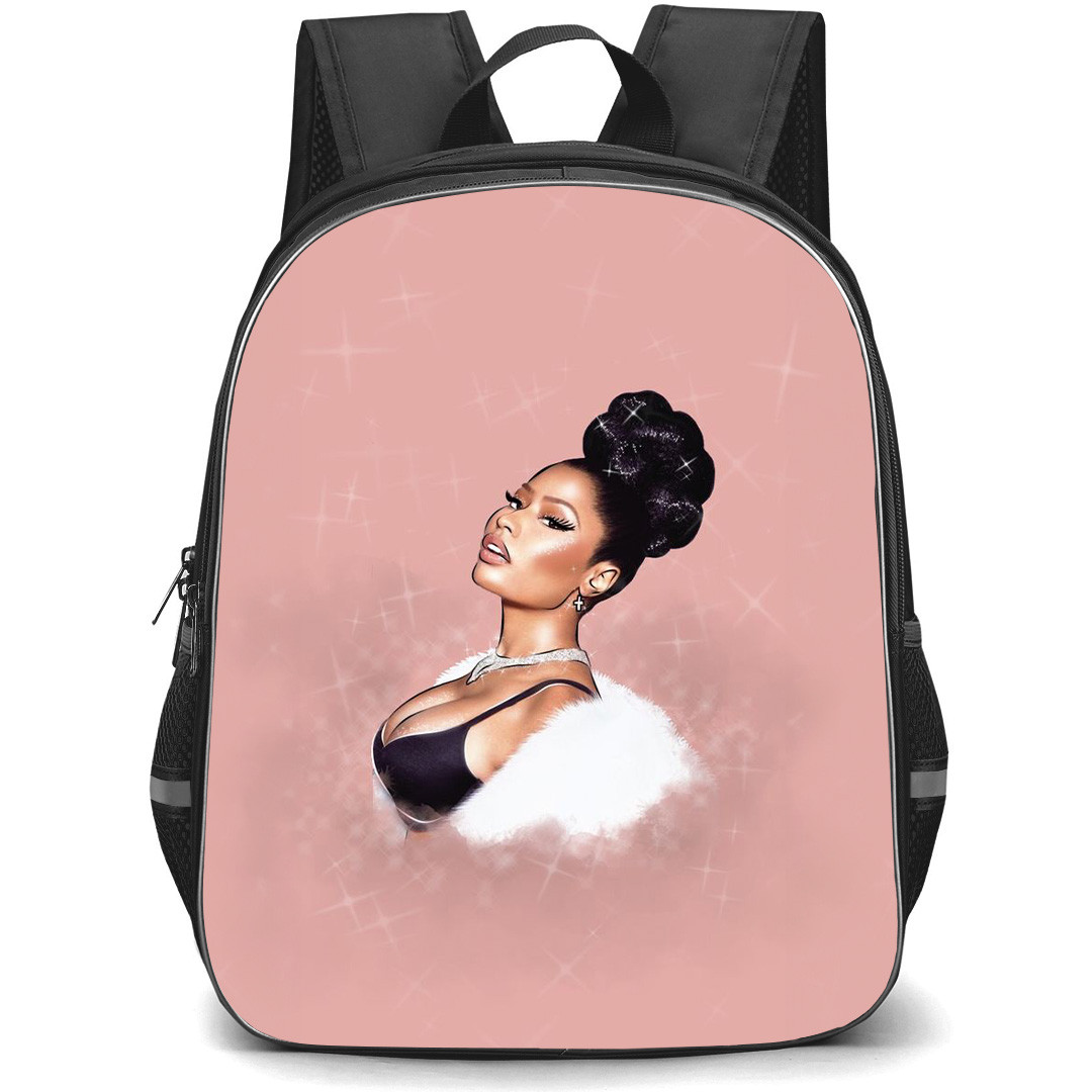 Nicki Minaj Backpack StudentPack - Nicki Minaj Digital Art By Eniwp On Pink Background