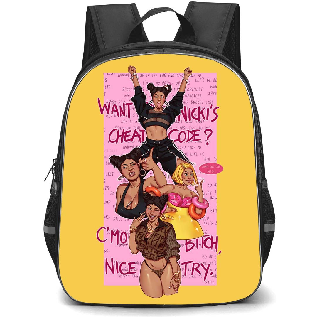 Nicki Minaj Backpack StudentPack - Nicki Minaj Fan Art Yellow Background