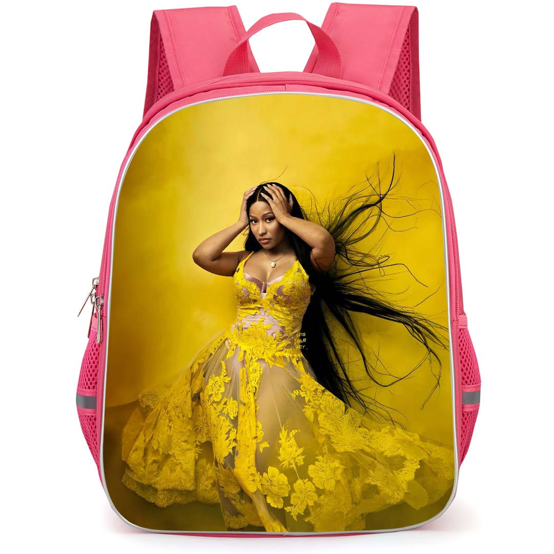Nicki Minaj Backpack StudentPack - Nicki Minaj Wears Yellow Dress On Yellow Background