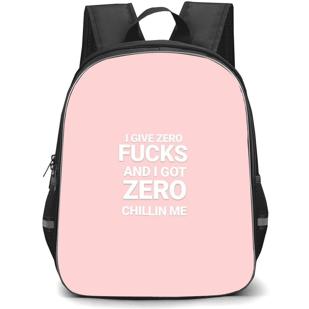 Nicki Minaj Backpack StudentPack - Nicki Minaj Lyrics I Give Zero Fk And I Got Zero Chillin Me On Pink Background