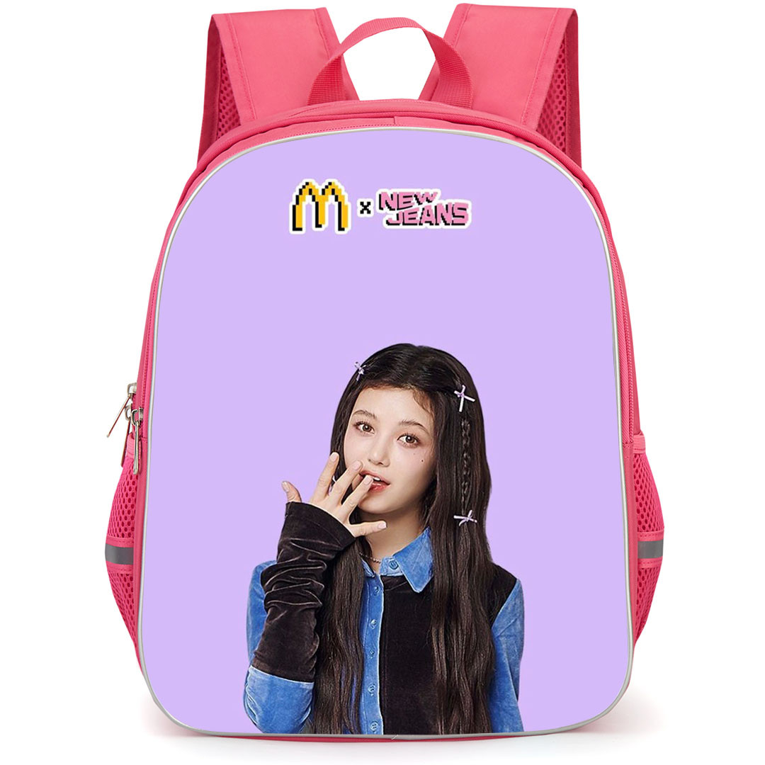 NewJeans Backpack StudentPack - NewJeans McDonalds Danielle Portrait ON Purple Background