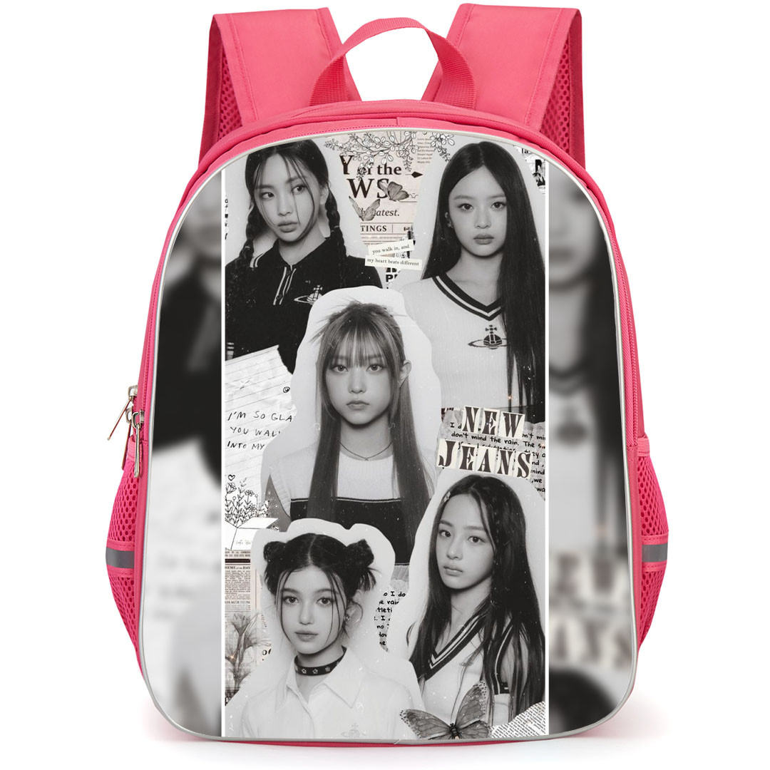 NewJeans Backpack StudentPack - NewJeans Member Grayscale Portrait Collage