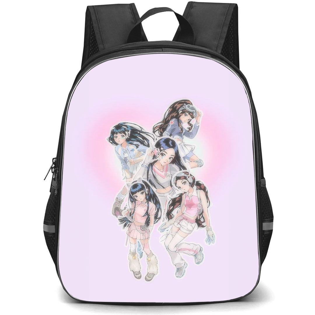 NewJeans Backpack StudentPack - NewJeans Powerpuff Cartoon Art Poster