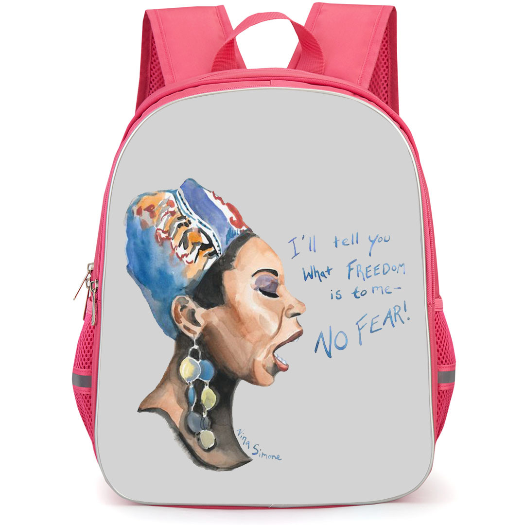 Nina Simone Backpack StudentPack - Nina Simone Artwork I will Tell You What Freedom is To Me No Fear Poster