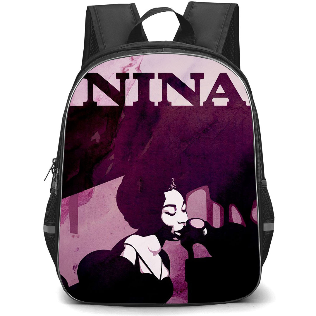 Nina Simone Backpack StudentPack - Nina Simone Singing Illustration Art