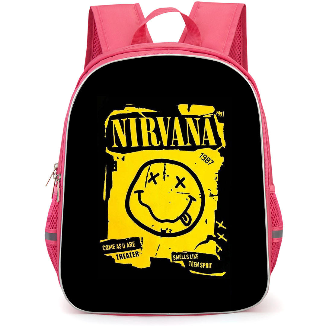 Nirvana Backpack StudentPack - Nirvana Fan Casting Poster Yellow Illustration On Black Background