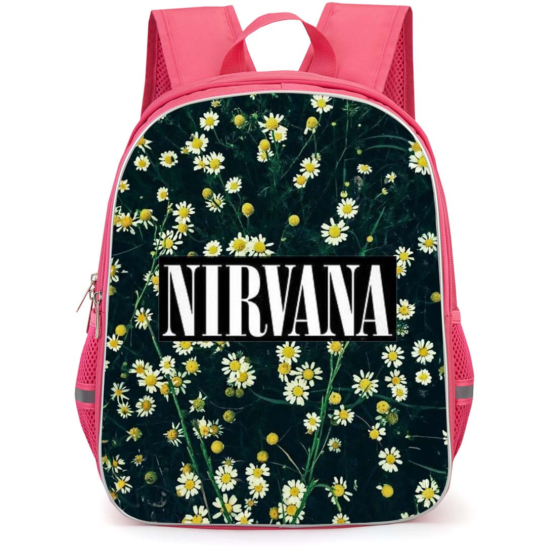 Nirvana Backpack StudentPack - Nirvana Logo On Floral Background