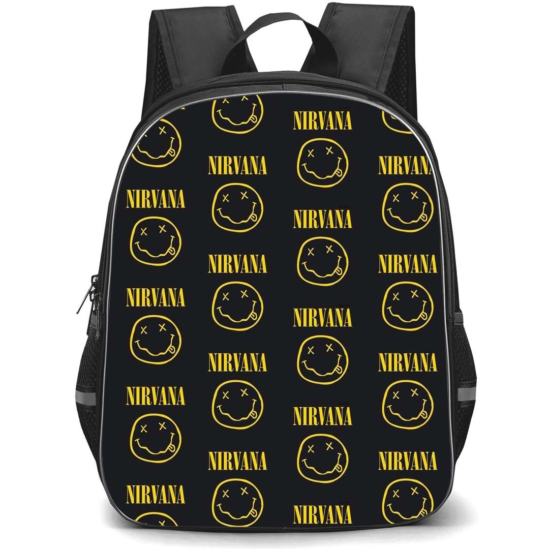 Nirvana Backpack StudentPack - Nirvana Logo Pattern Art On Black Background