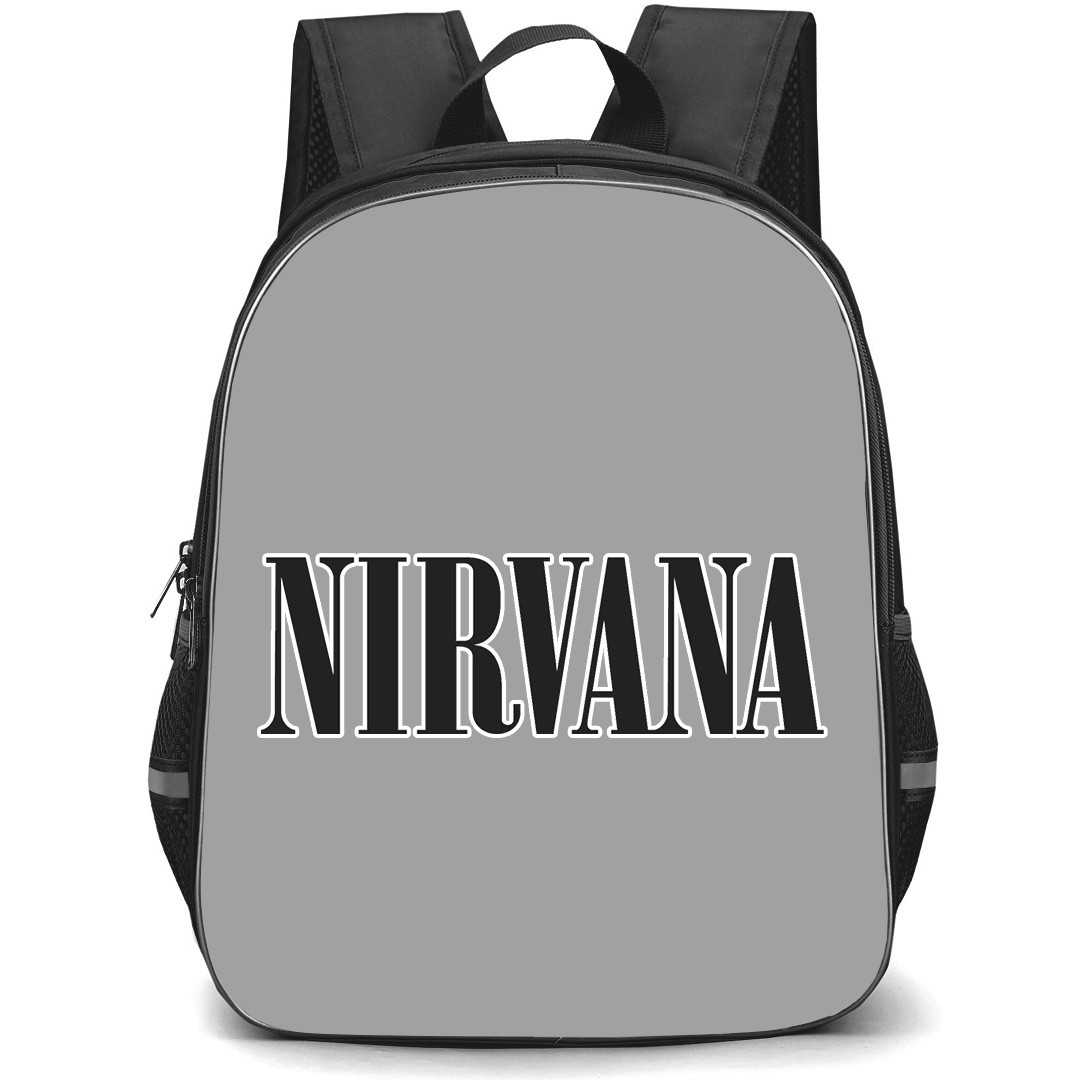 Nirvana Backpack StudentPack - Nirvana Logo Sticker On Gray Background