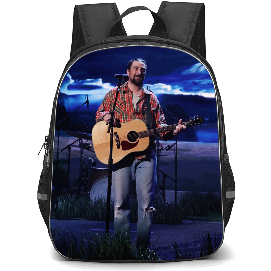 Noah Kahan Backpack School Bag StudentPack - Noah Kahan Playing Guitar Moon Background