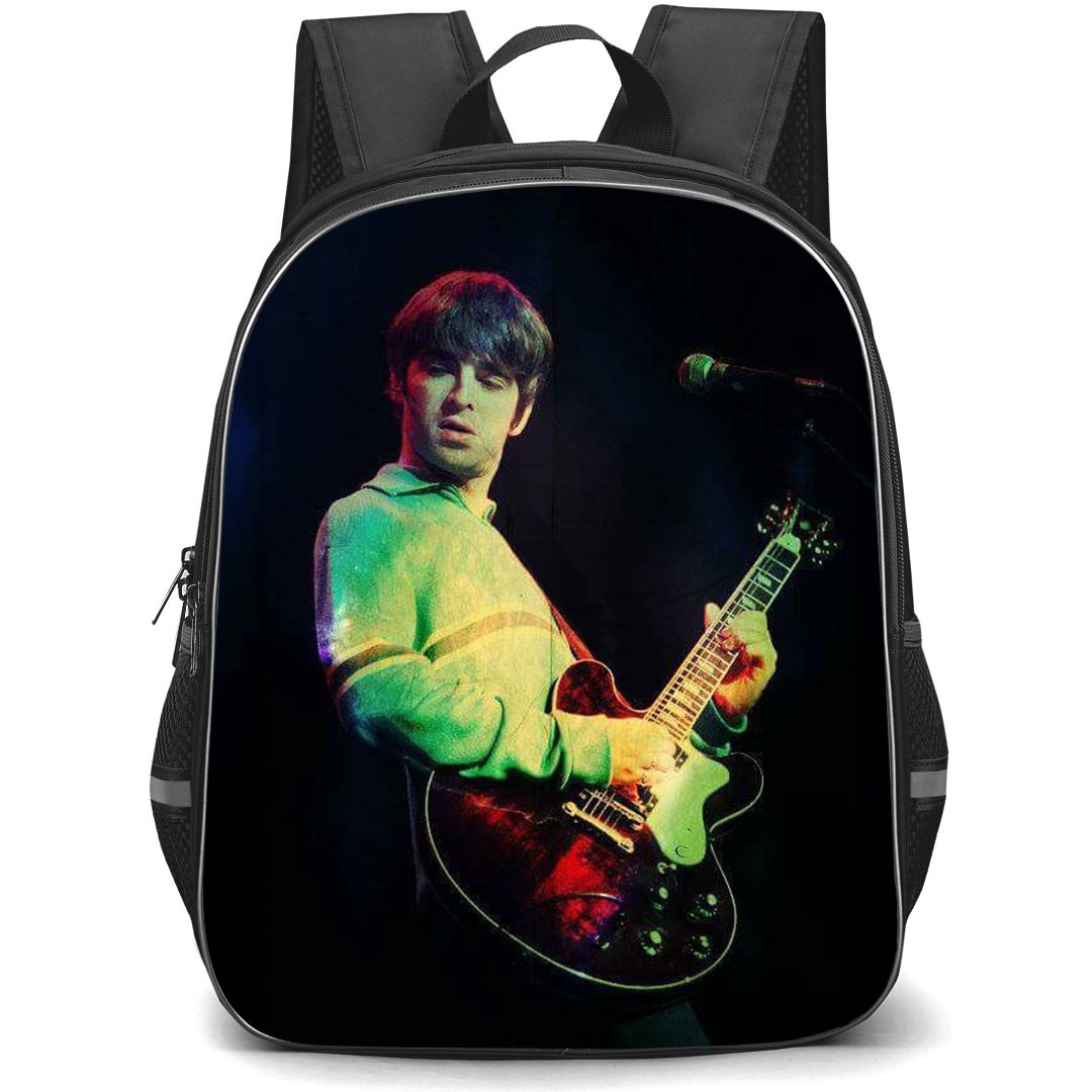OASIS Noel Backpack StudentPack - OASIS Noel Gallagher The Iconic Musician Playing Guitar