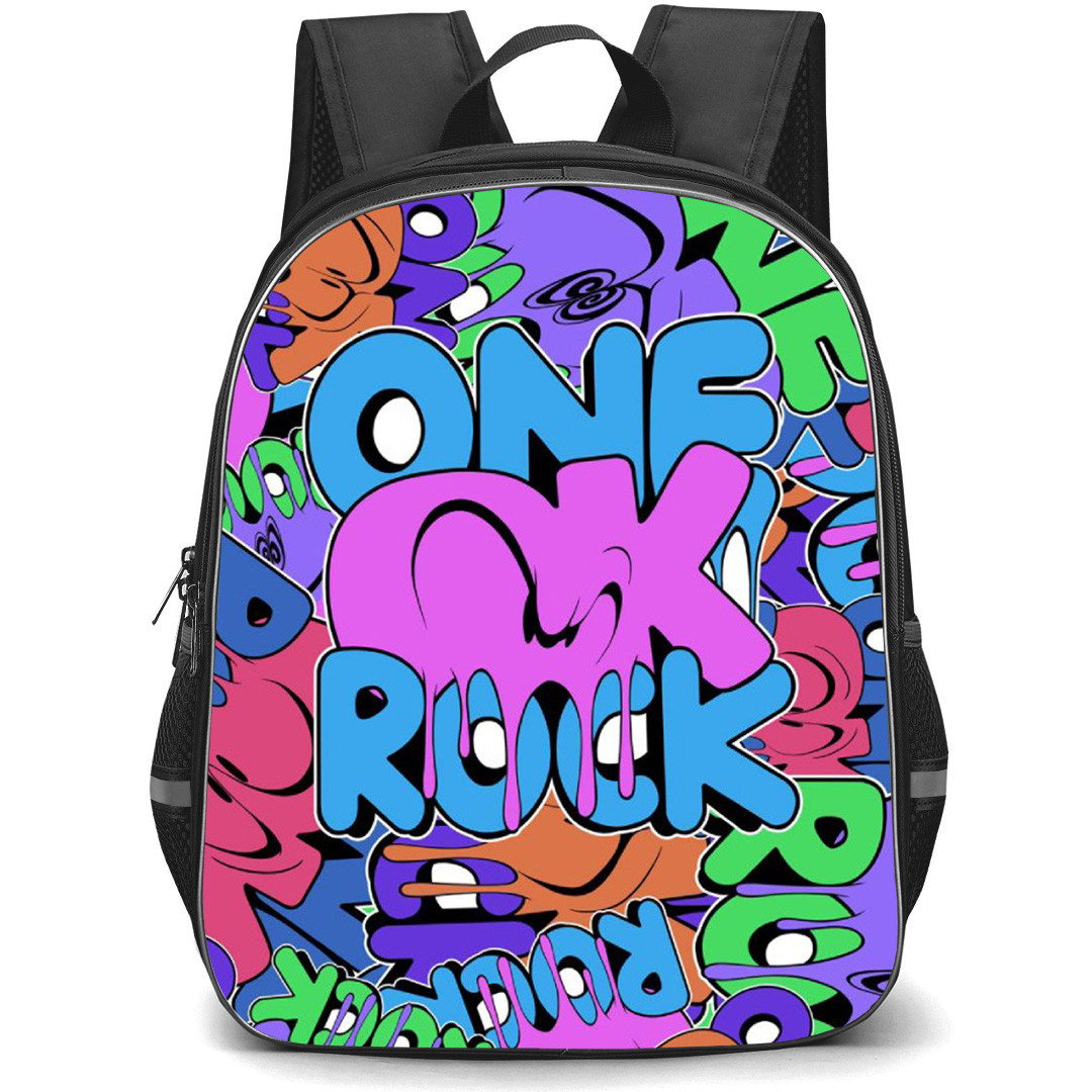 One Ok Rock Backpack School Bag StudentPack - Band Typography Collage Poster