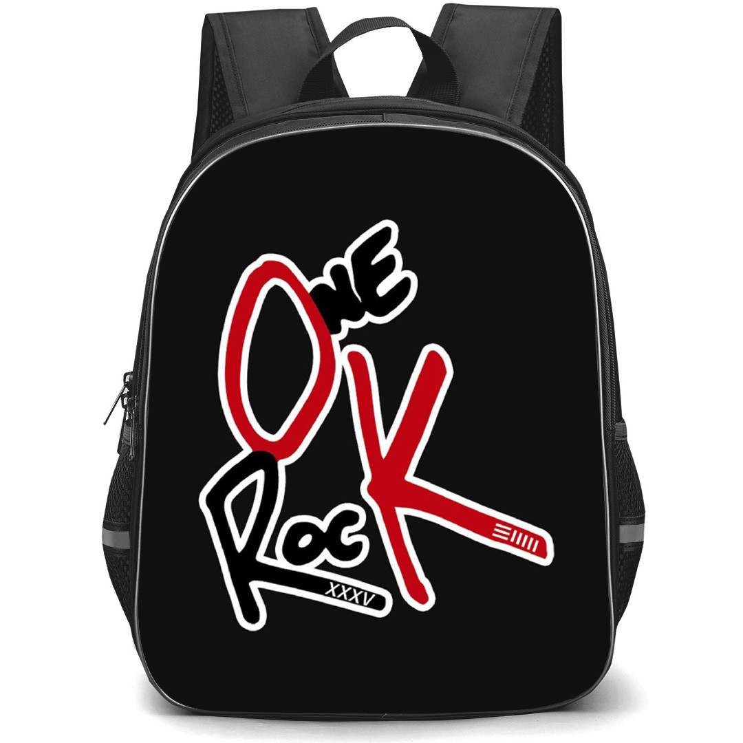 One Ok Rock Backpack School Bag StudentPack - Band Wordmark Red And Black