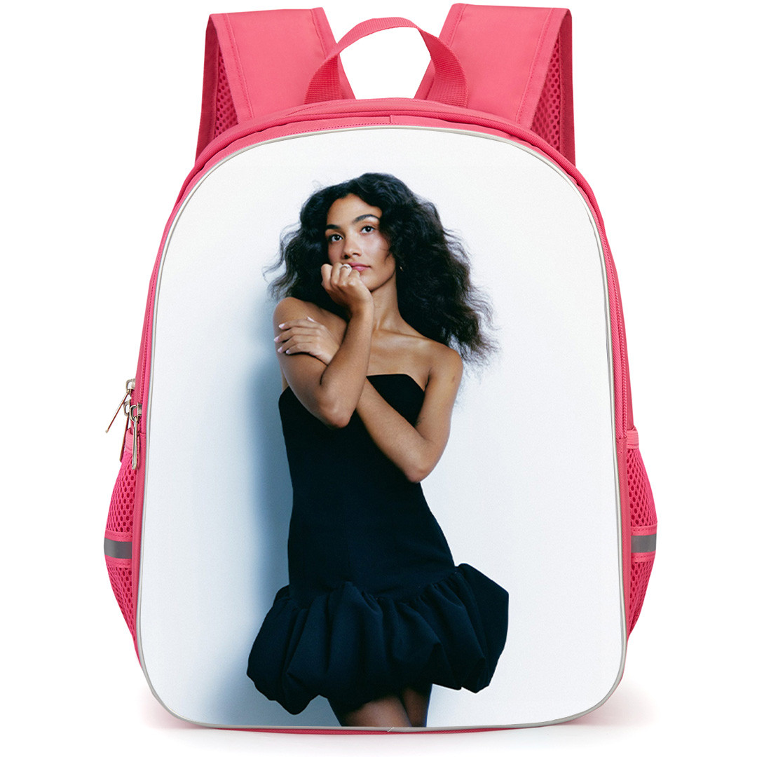 Olivia Dean Backpack School Bag StudentPack - Olivia Dean In Black Dress Crossed Arms with White Background