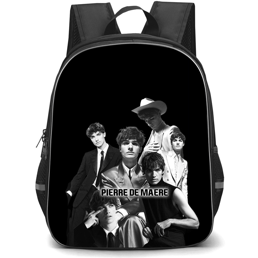 Pierre De Maere Backpack School Bag StudentPack - Pierre De Maere Black And White Collage Portrait Minimal Aesthetic Poster