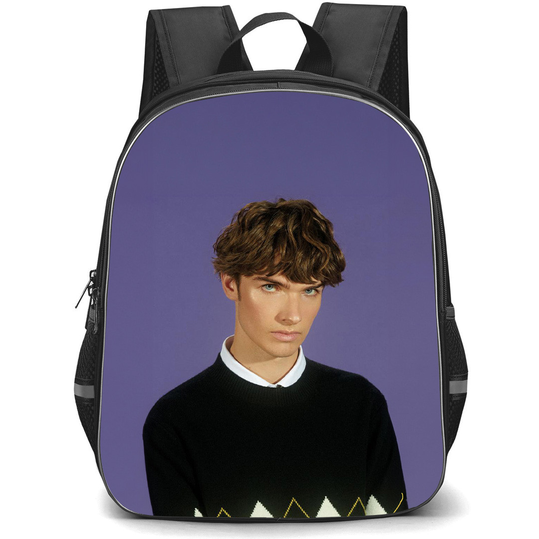 Pierre De Maere Backpack School Bag StudentPack - Pierre De Maere Black Outfit Purple Background Poster