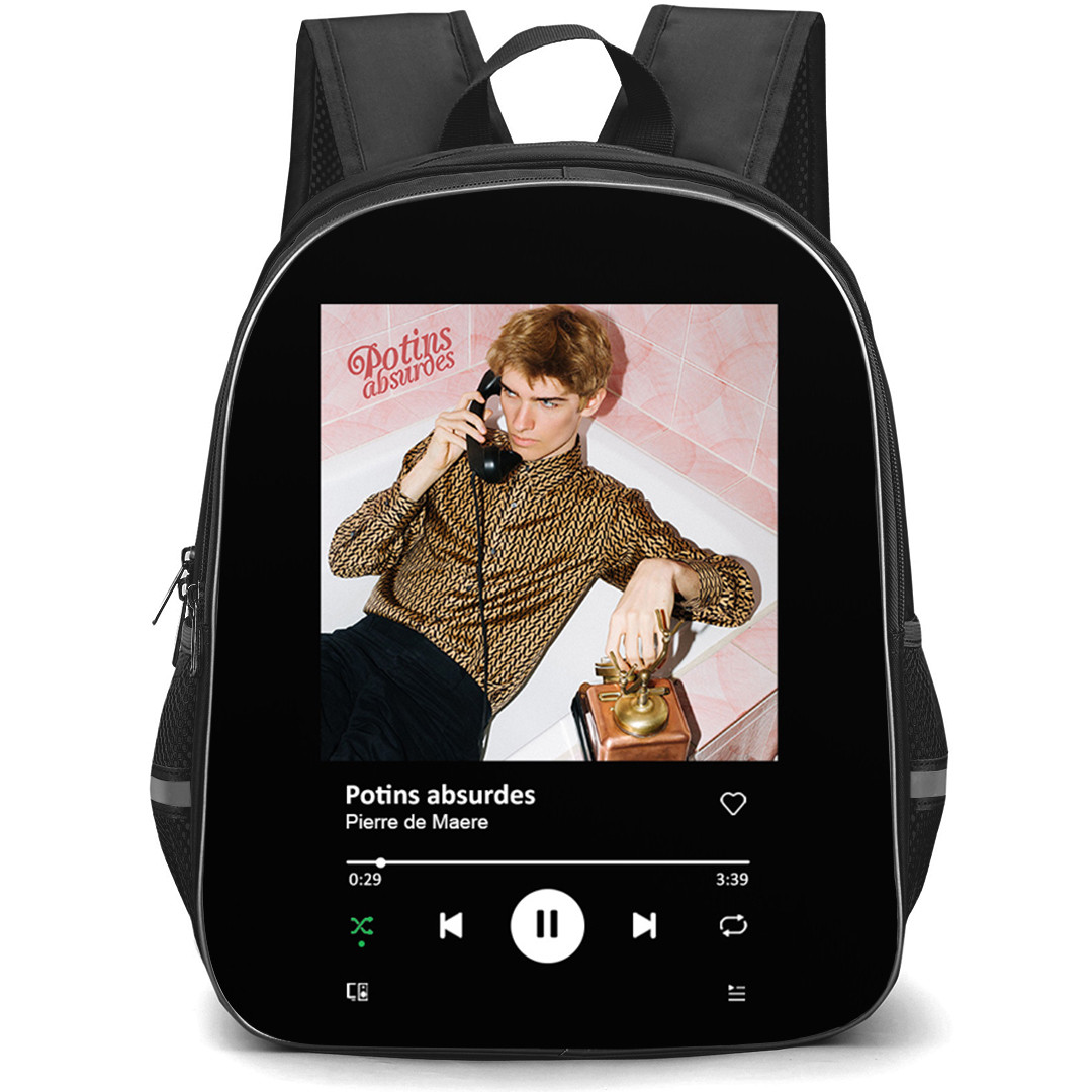 Pierre De Maere Backpack School Bag StudentPack - Pierre De Maere Potins Absurdes Single Album Cover Spotify Library Poster