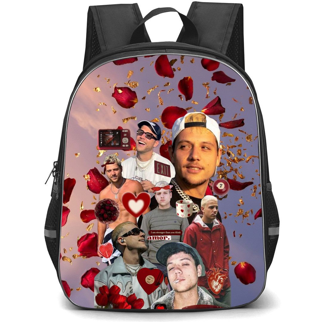 PLK Backpack School Bag StudentPack - PLK Collage Rose Petals Background