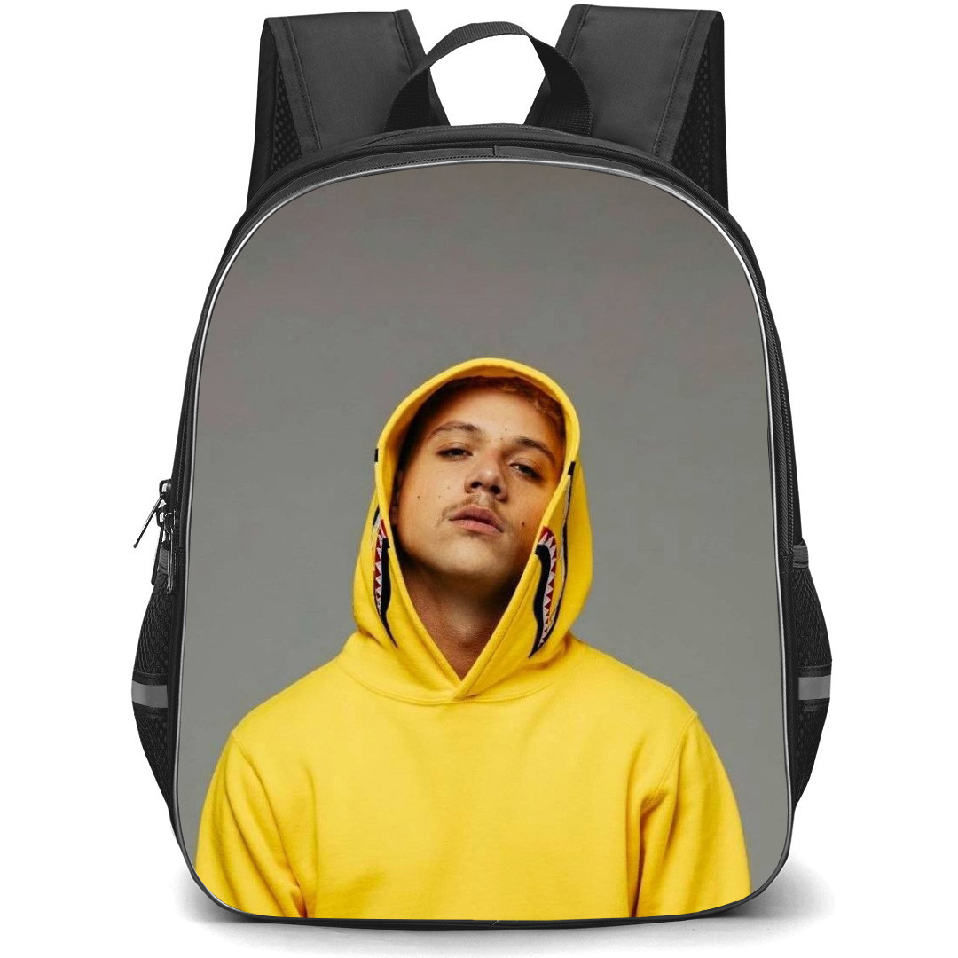 PLK Backpack School Bag StudentPack - PLK Wearing Yellow Hoodie Portrait