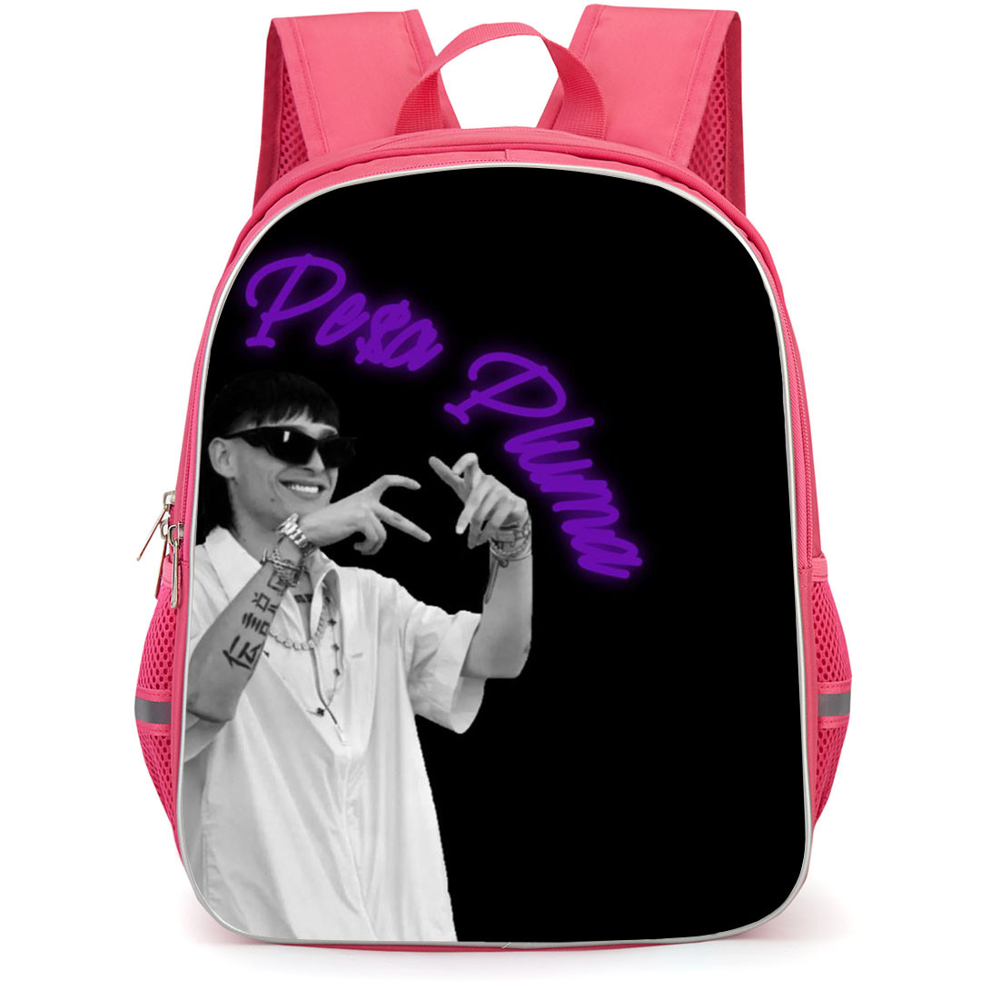 Peso Pluma Backpack StudentPack - Peso Pluma Grayscale Candid Picture On Black Background