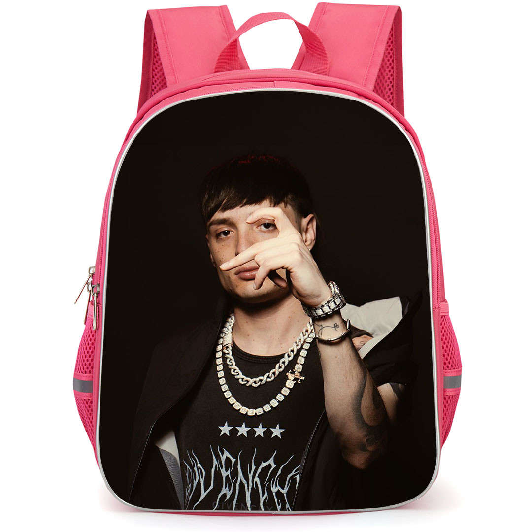 Peso Pluma Backpack StudentPack - Peso Pluma Photoshoot On Dark Background By ARENOVSKI