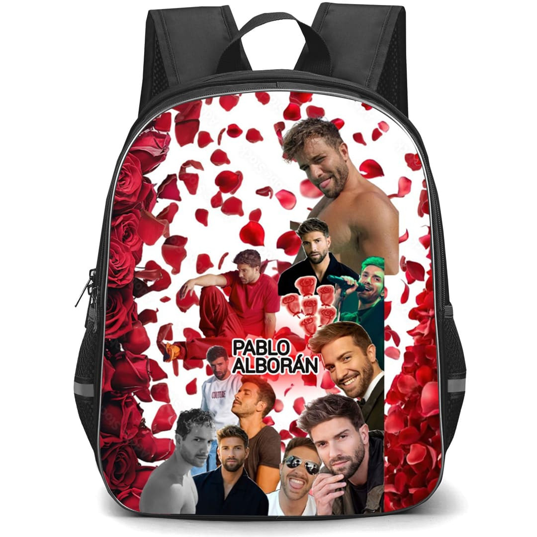 Pablo Albor?n Backpack School Bag StudentPack - Pablo Albor?n Collage Roses Background