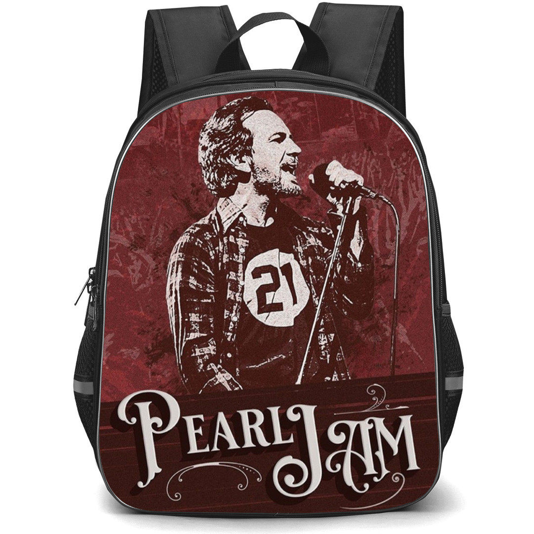 Pearl Jam Backpack School Bag StudentPack - Singing Side Portrait Digital Art