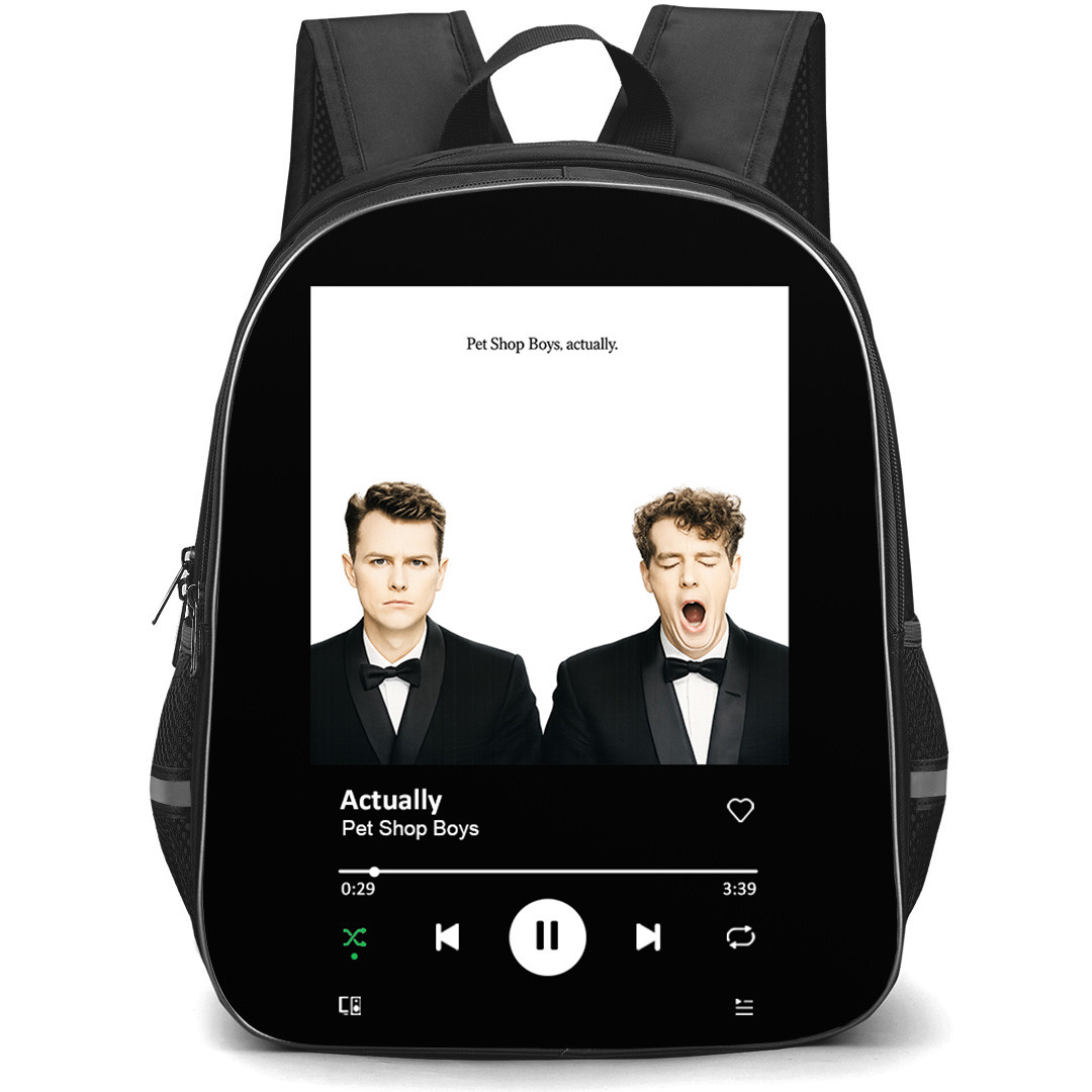 Pet Shop Boys Backpack School Bag StudentPack - Pet Shop Boys Actualy Album Cover Spotify Library Poster