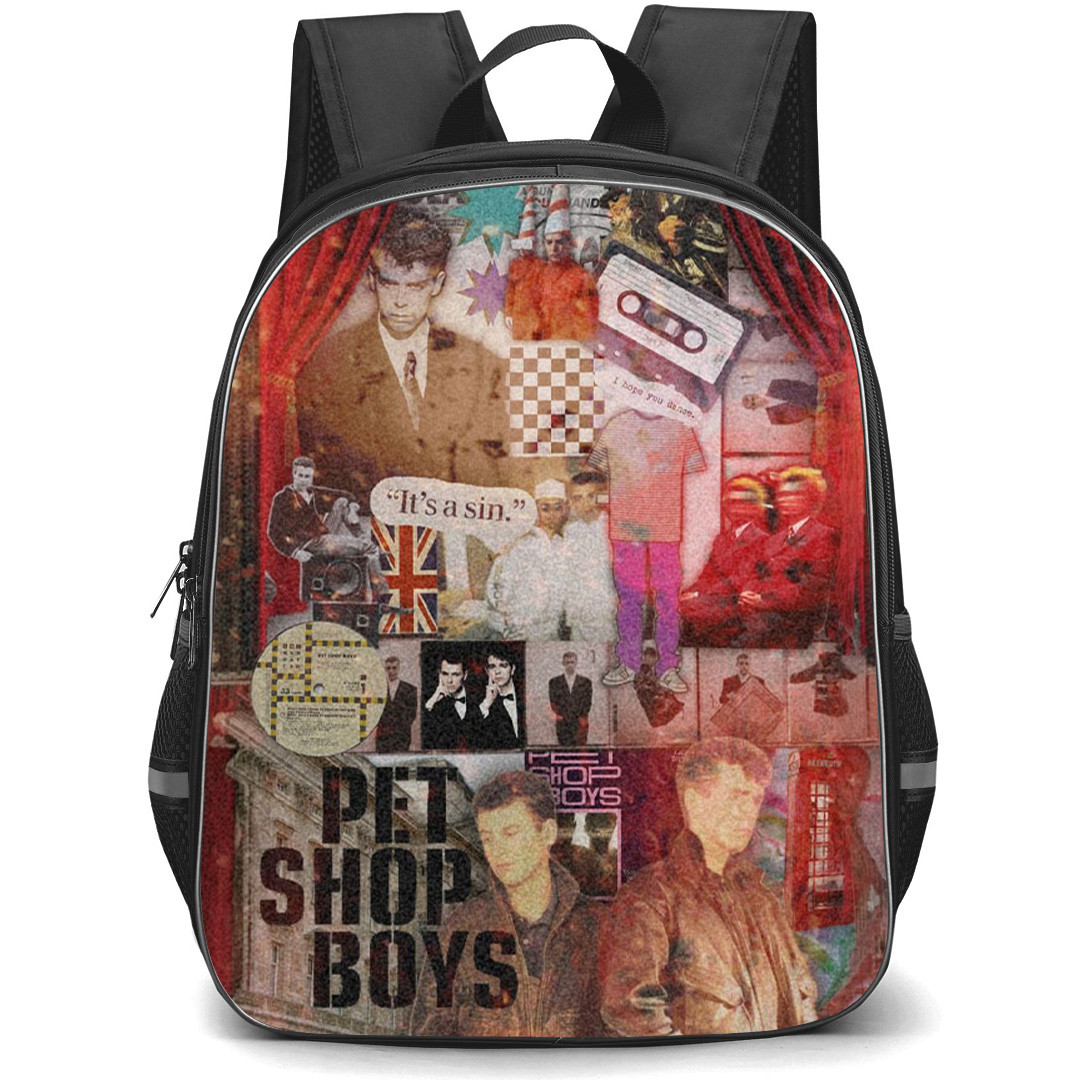 Pet Shop Boys Backpack School Bag StudentPack - Pet Shop Boys Retro Collage Poster