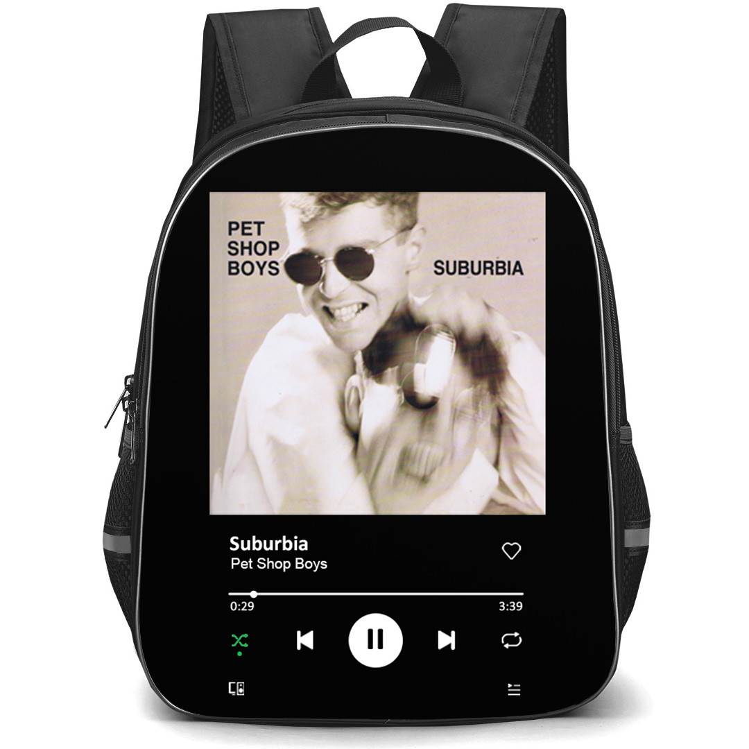 Pet Shop Boys Backpack School Bag StudentPack - Pet Shop Boys Suburbia Album Cover Spotify Library Poster