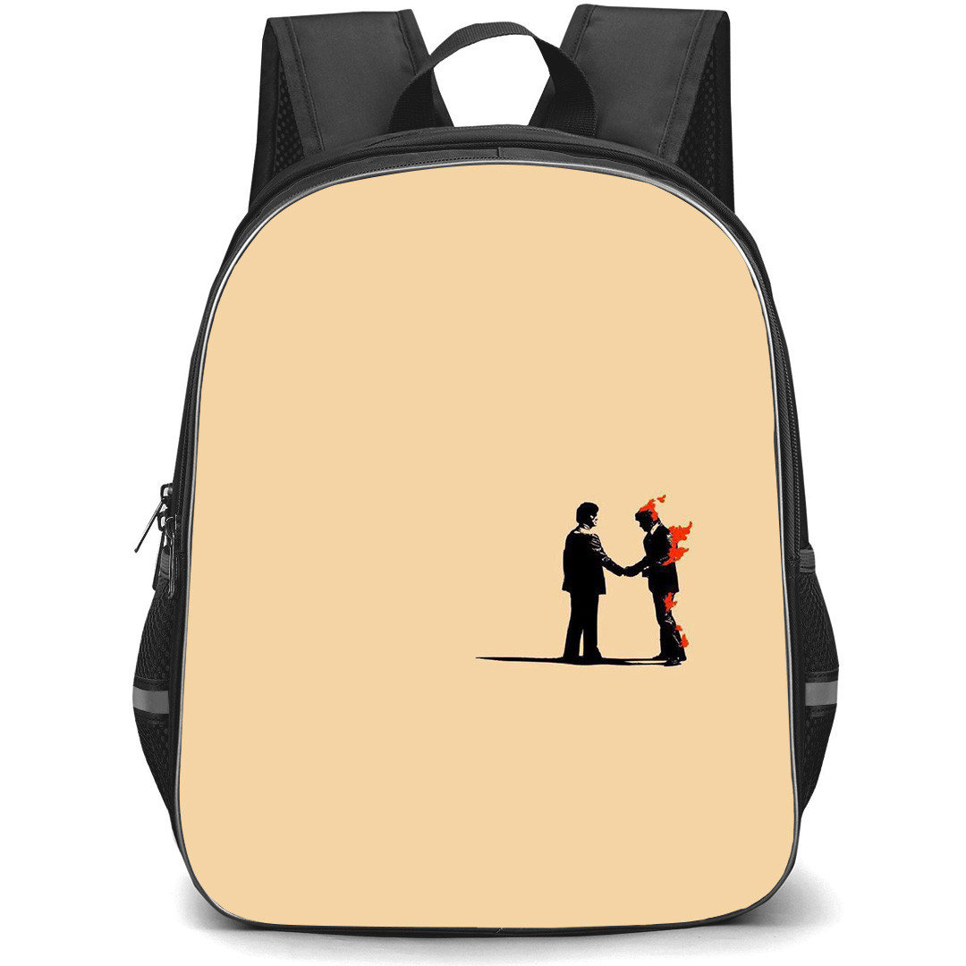 Pink Floyd Backpack StudentPack - Pink Floyd 4K Minimalist Wish You Were Here Poster
