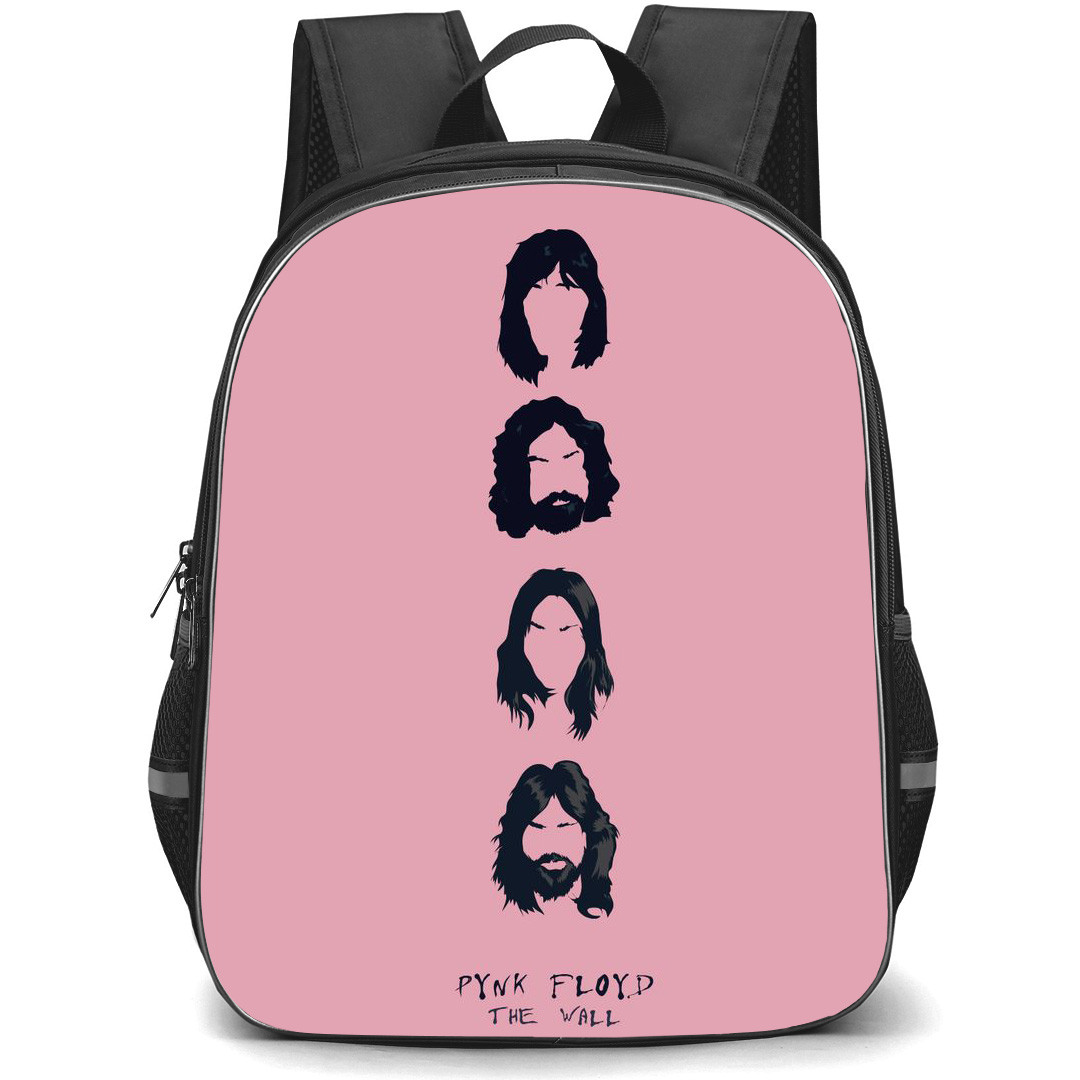 Pink Floyd Backpack StudentPack - Pink Floyd Band Member Vector Art On Pink Background