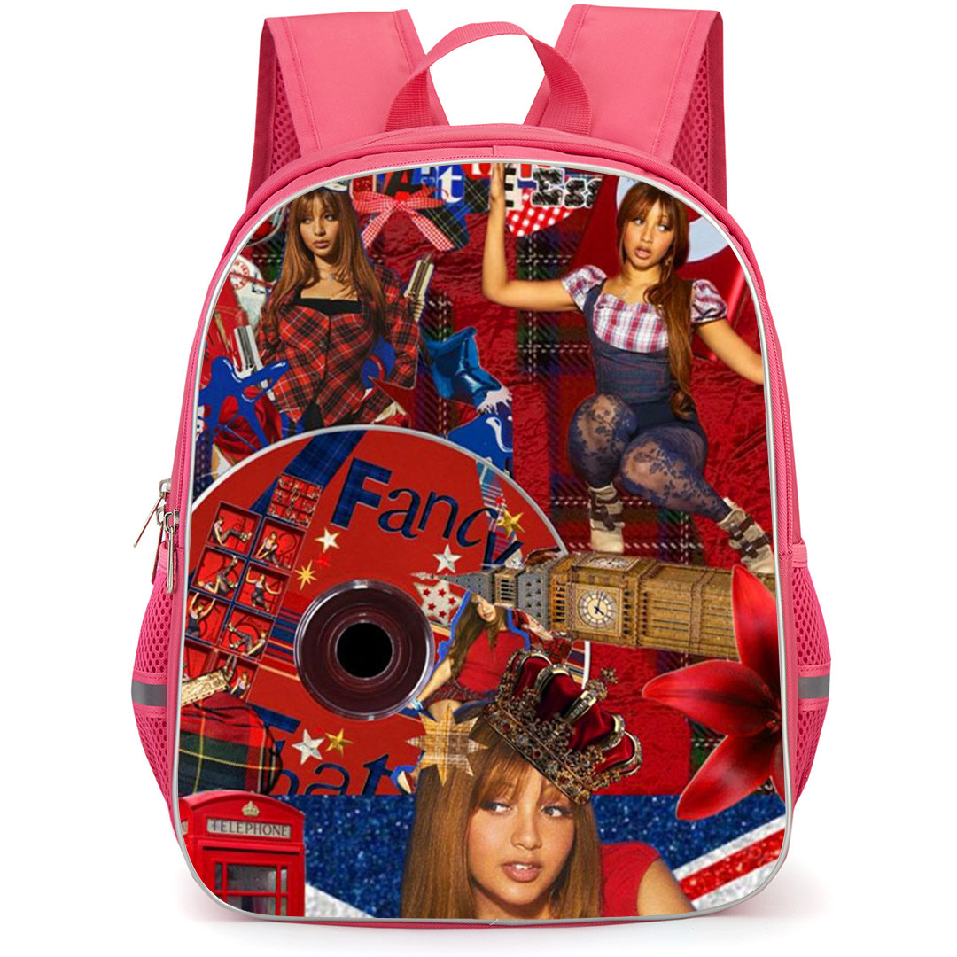 PinkPantheress Backpack School Bag StudentPack - PinkPantheress Crown On Head UK Flag Background Collage Poster