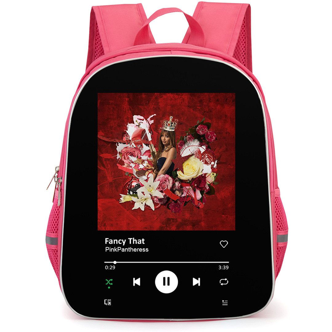 PinkPantheress Backpack School Bag StudentPack - PinkPantheress Fancy That Album Spotify Library Poster