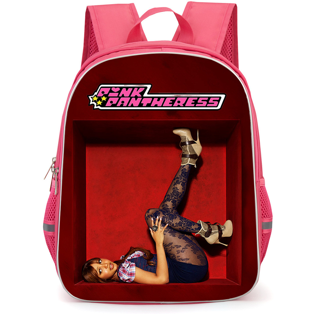 PinkPantheress Backpack School Bag StudentPack - PinkPantheress Lying On Red Box With Logo Poster